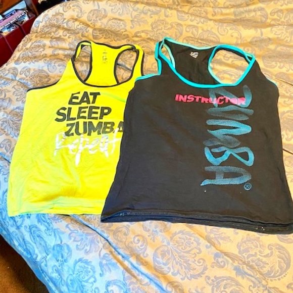 Pair of Zumba Fitness Instructor Tanks XXL - Picture 1 of 4